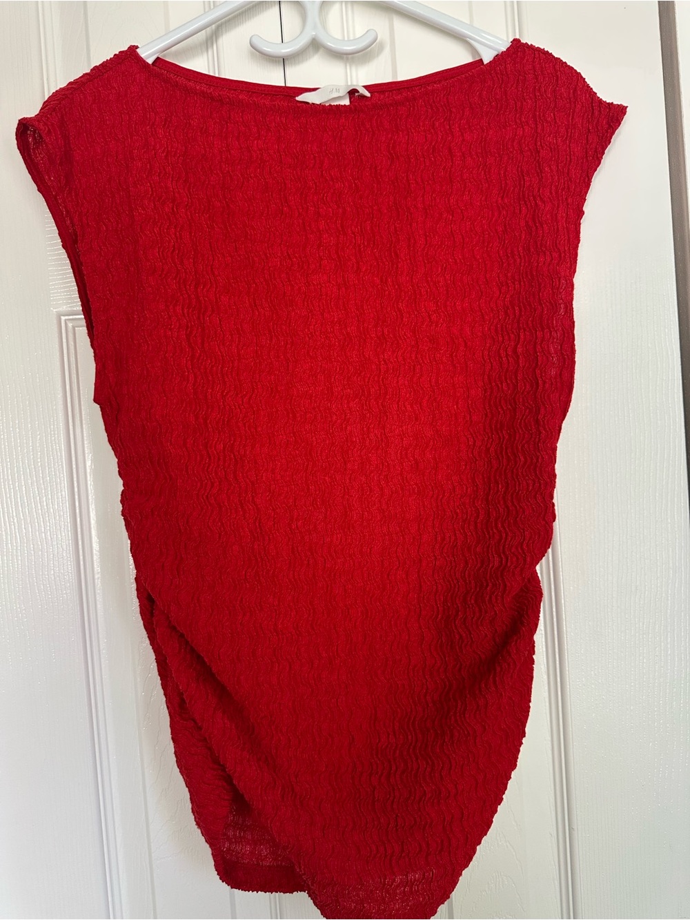 H&M Red Textured Boatneck Tank #32